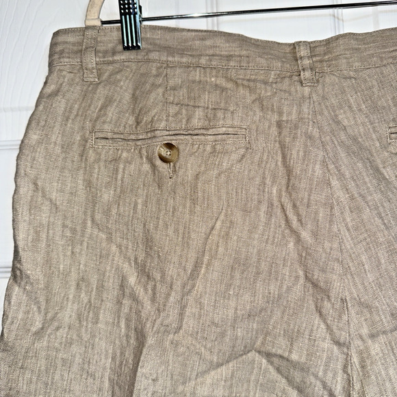 Madda Fella Key West Men's 100% Linen Shorts Brown Chino Slash Pockets Size 38 - Picture 13 of 14